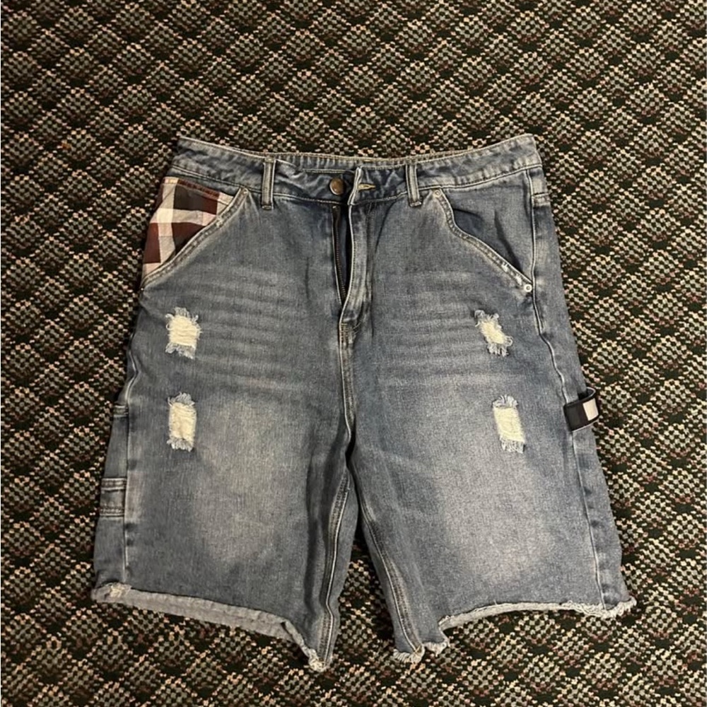 SHEIN Distressed Blue Jean Shorts for Men